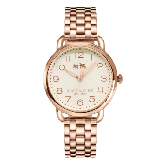 Coach Delancey Rose Gold Stainless Steel White Dial Quartz Watch for Ladies - 14502262