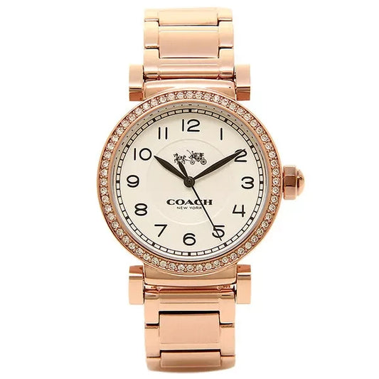 Coach Madison Rose Gold Stainless Steel White Dial Quartz Watch for Ladies - 14502398