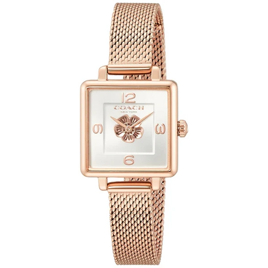 Coach Cass Rose Gold Mesh Bracelet White Dial Quartz Watch for Ladies - 14503698