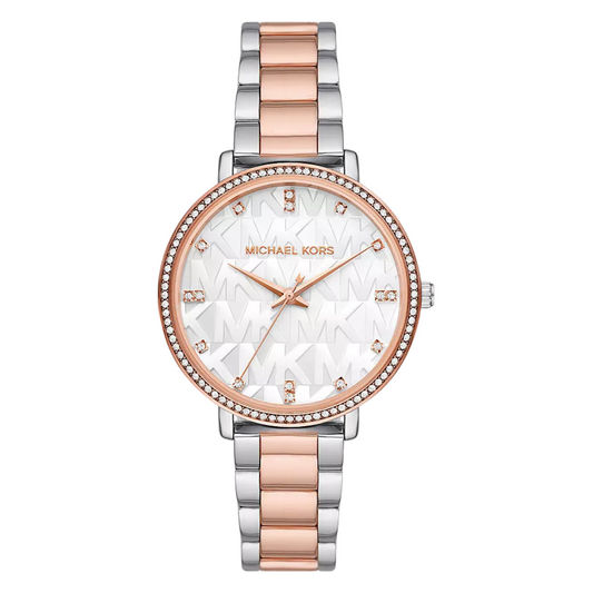 Michael Kors Pyper Two-tone Stainless Steel White Dial Quartz Watch for Ladies - MK4667