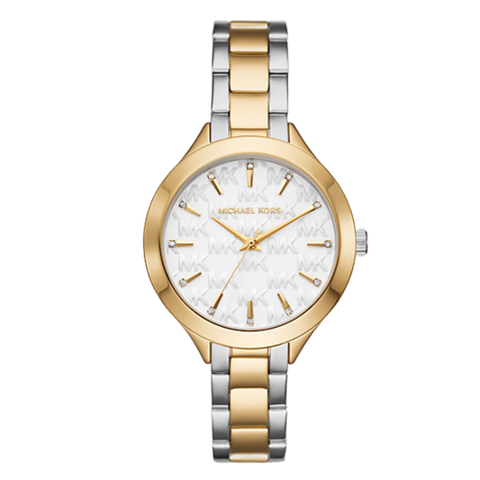 Michael Kors Two-tone Stainless Steel White Dial Quartz Watch for Ladies - MKO1058