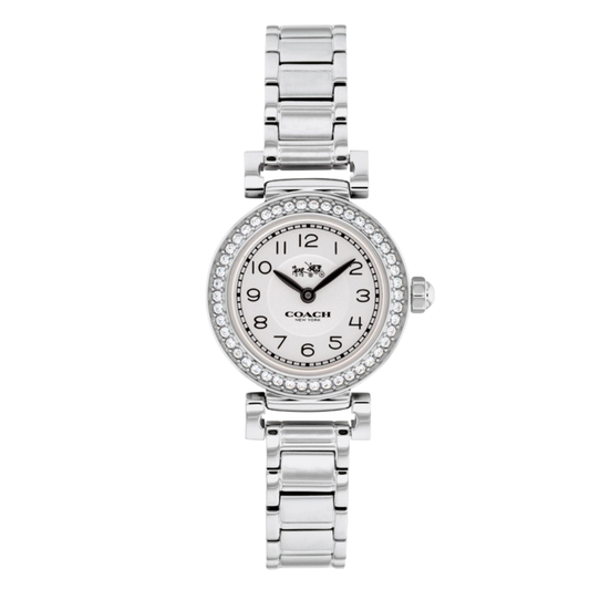 Coach Silver Stainless Steel White Dial Quartz Watch for Ladies - 14502402