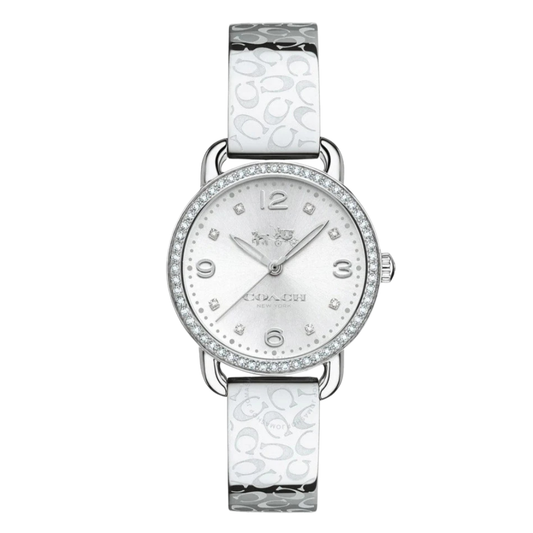 Coach Silver Stainless Steel White Dial Quartz Watch for Ladies - 14502353
