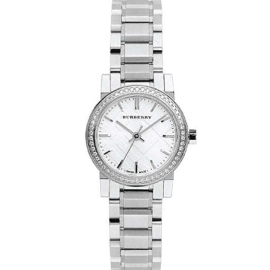 Burberry The City Silver Stainless Steel White Dial Quartz Watch for Ladies - BU9220