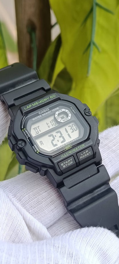 Casio Men's Digital Sports Watch – Lap Memory 60, 100M Water Resistant, Illuminator, 10-Year Battery