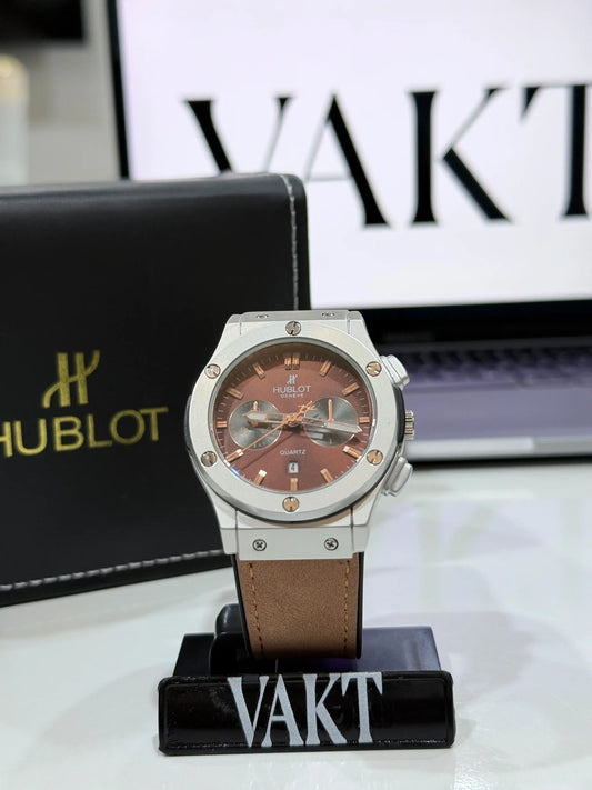 Hublot Geneve Chronograph Watch – Brown Leather Strap