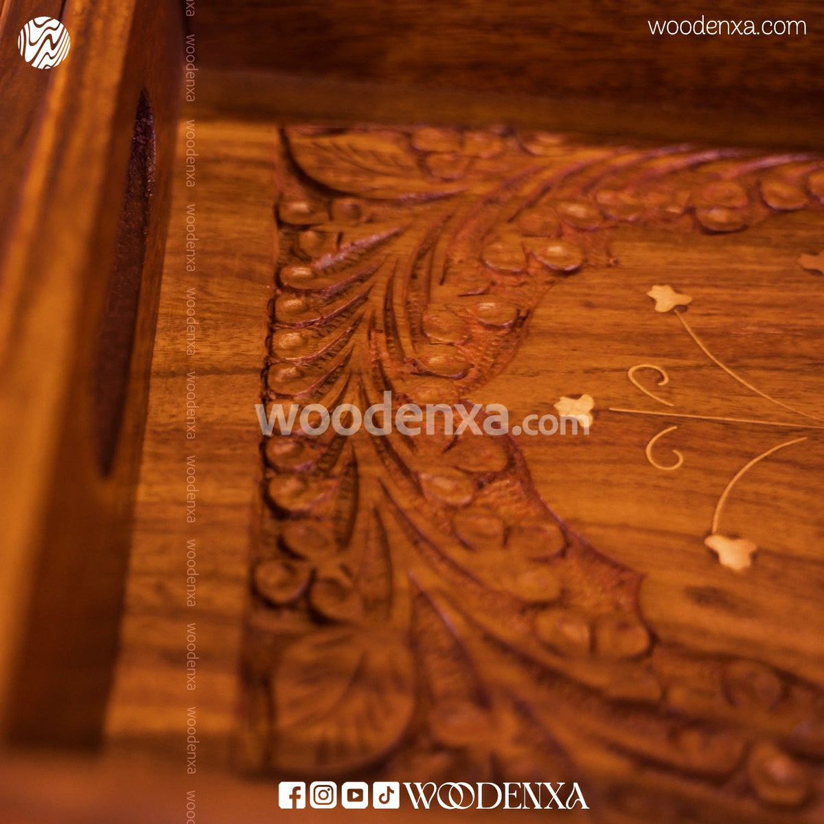Wooden Carving Tray Set of 3 – Handmade Serving & Storage Trays by Woodenxa