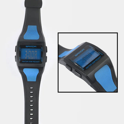 Square Digital Display Sports Wrist Watch