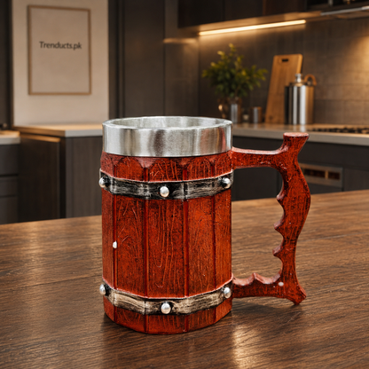 500ml Ancient Barrel Mug with Notched Handle