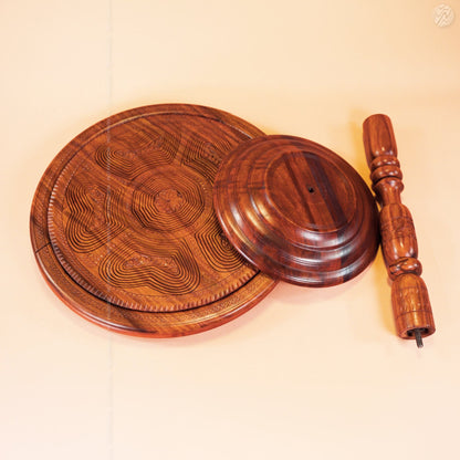 Dry Fruit Wooden Table with Foldable Basket | Handmade by Woodenxa