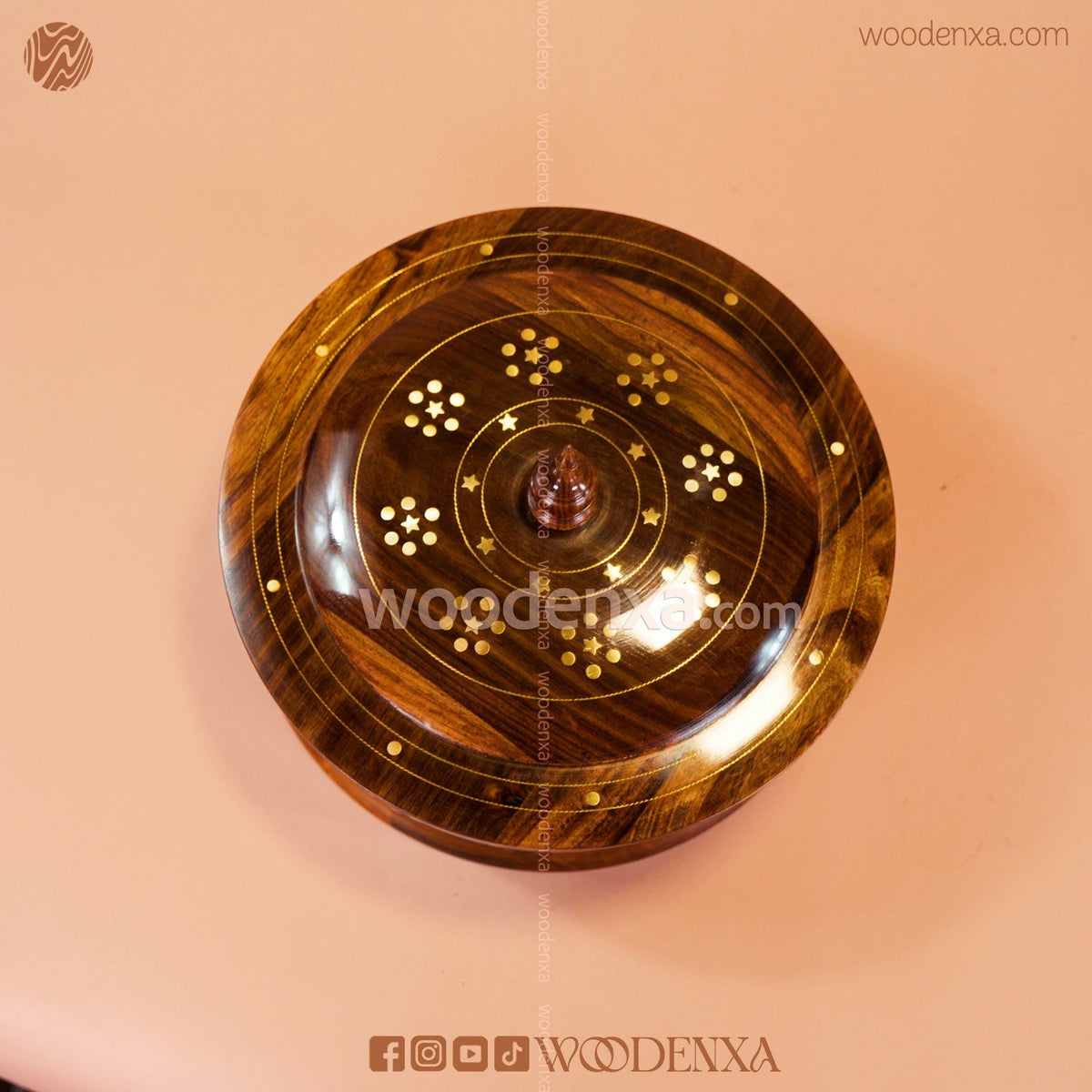 Wooden Hot Pot with Brass Work – Steel Container & Insulated Food Warmer | Woodenxa